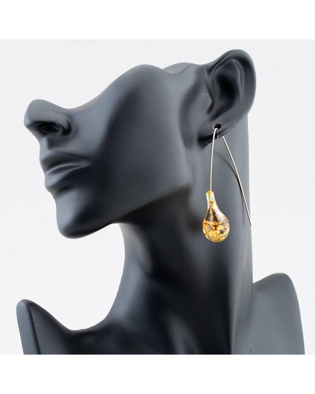 T.H.Baker Metallic Plated Bubble Leaf Dropper Earrings Tmer Sg