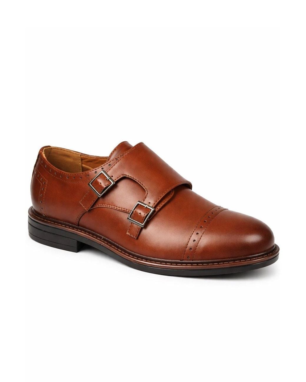 Thomas Blunt Black Double Monk Strap Formal Shoe With Cushioned Insole for men
