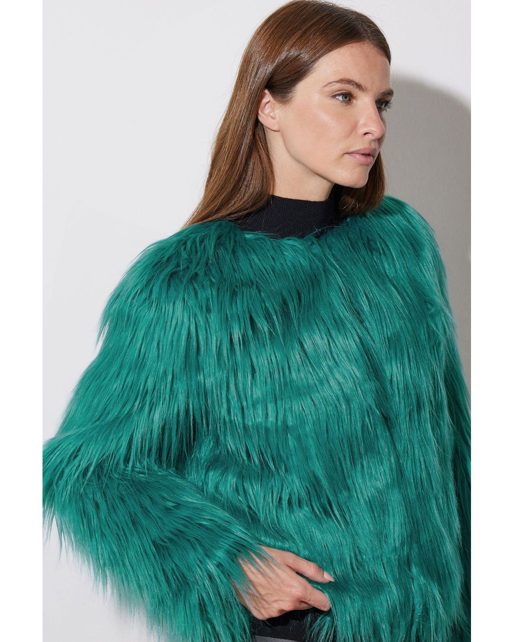 Star by Julien MacDonald Green Faux Fur Coat