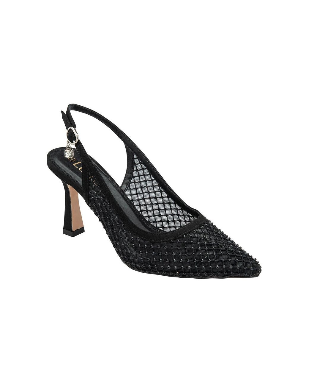 Lotus Black 'Phoenix' Slingback Court Shoes