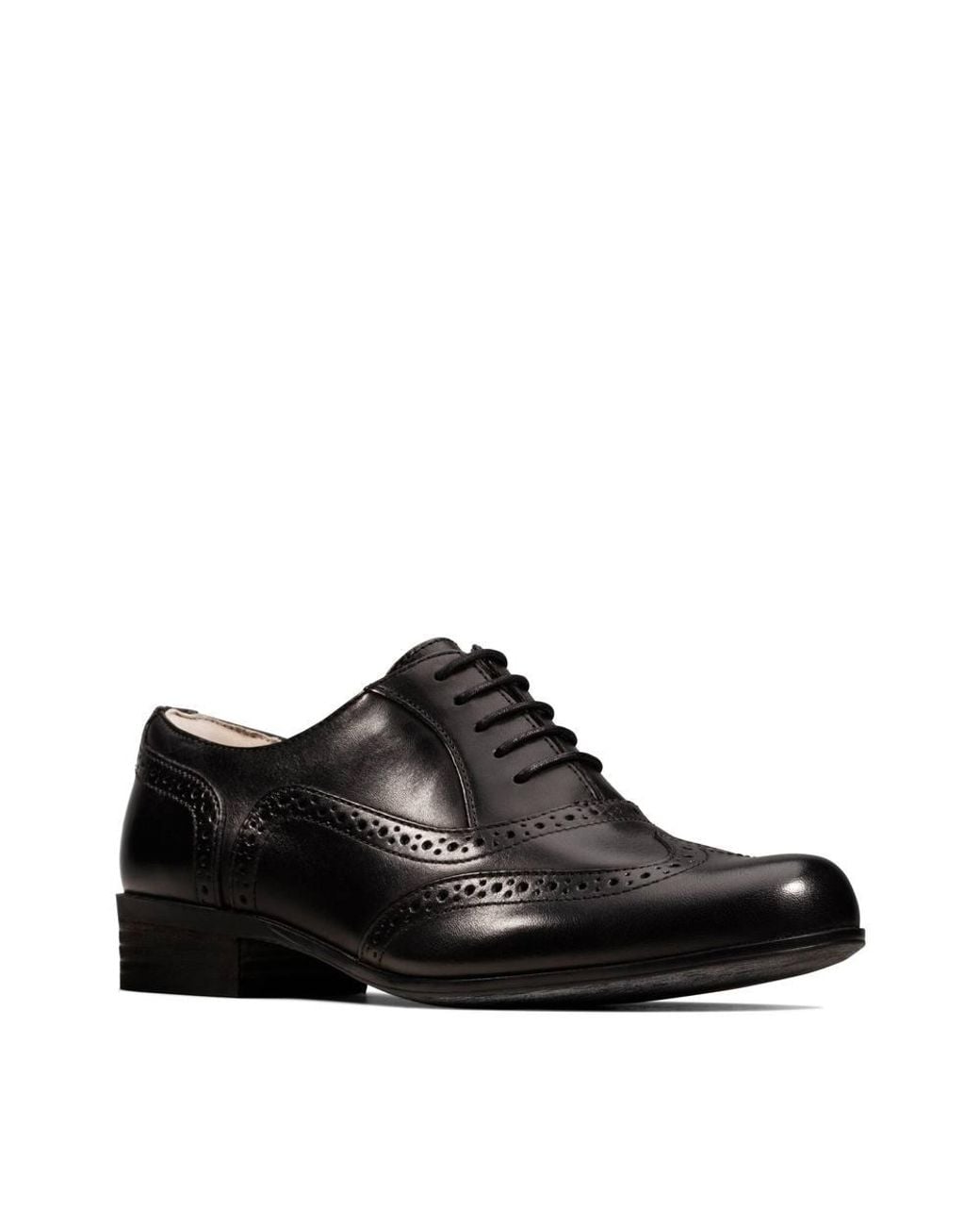 Clarks Black Hamble Oak Leather Brogues, Lace Up