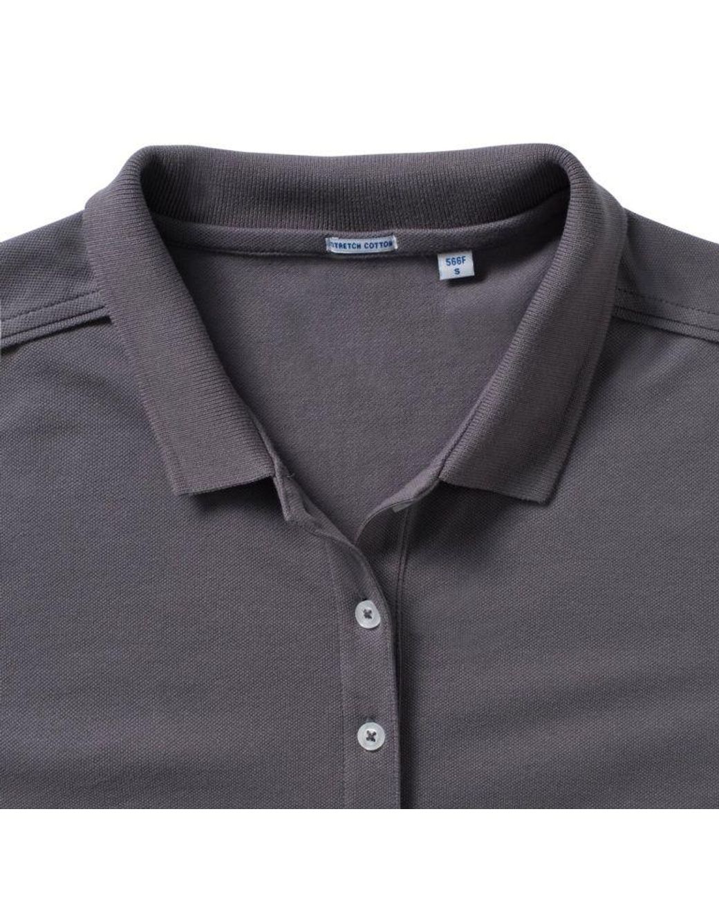 Russell Gray Stretch Short Sleeve Polo Shirt