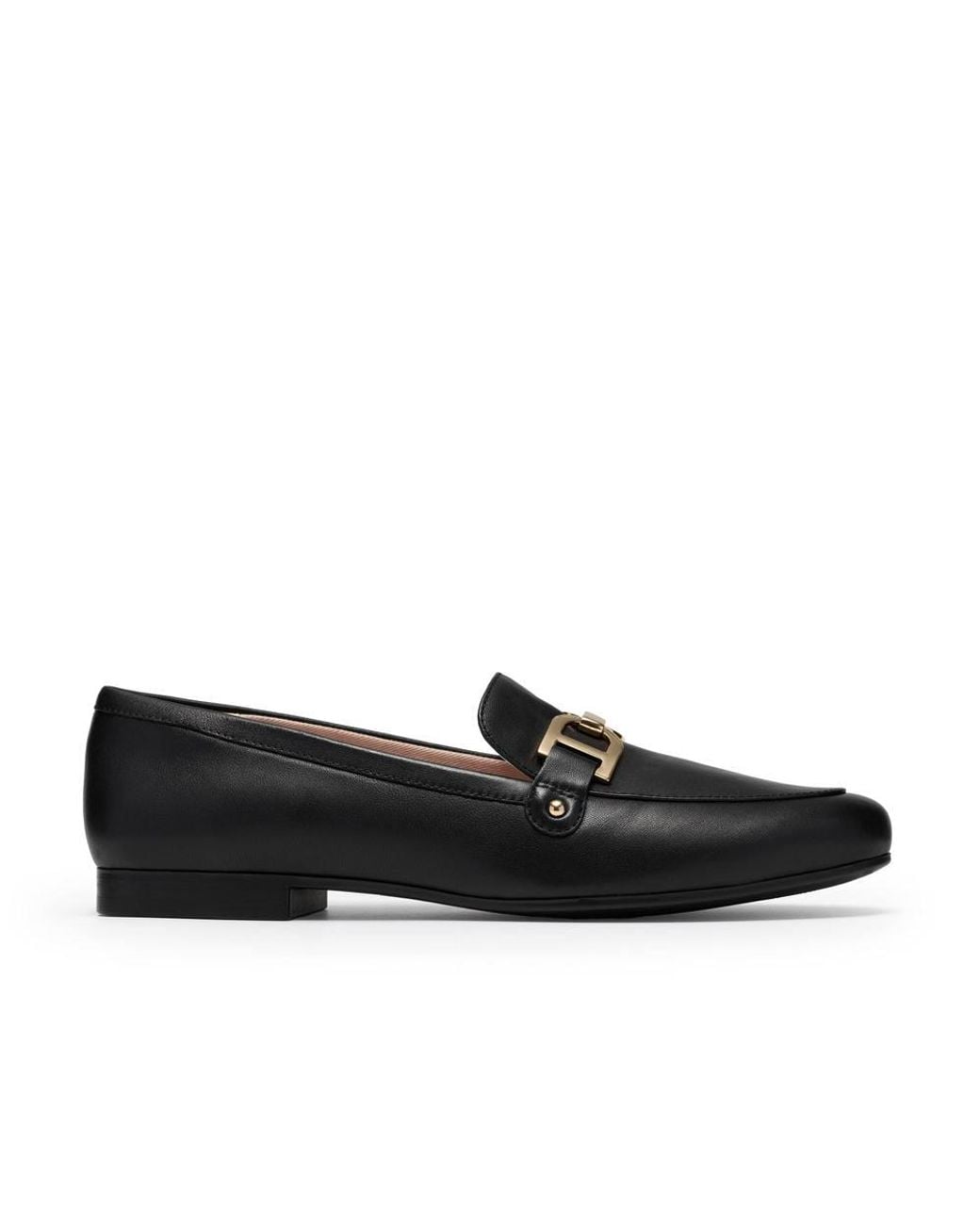 Clarks Black Tamna Trim Leather Loafers, Slip Ons