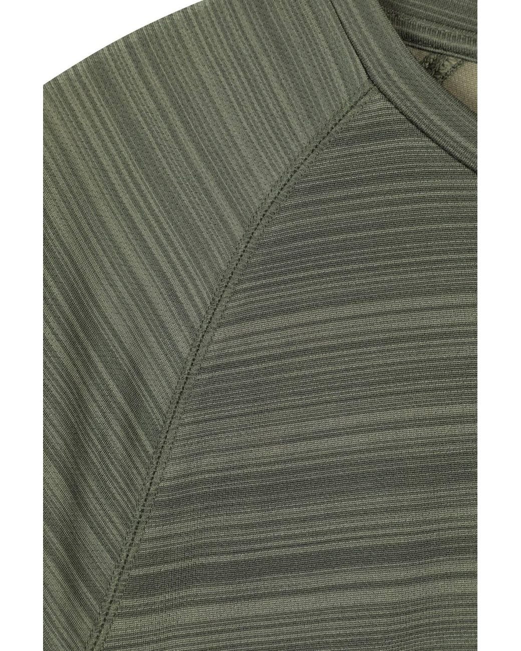 Mountain Warehouse Green 'Endurance' Striped Short Sleeve Tee Lightweight Quick Dry T-Shirt for men