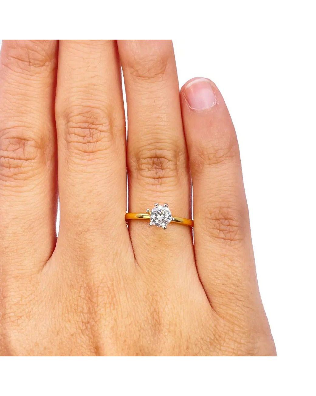 Raina Jewels Metallic 22Ct Cubic Zirconia Prong Ring 6.2Mm Width