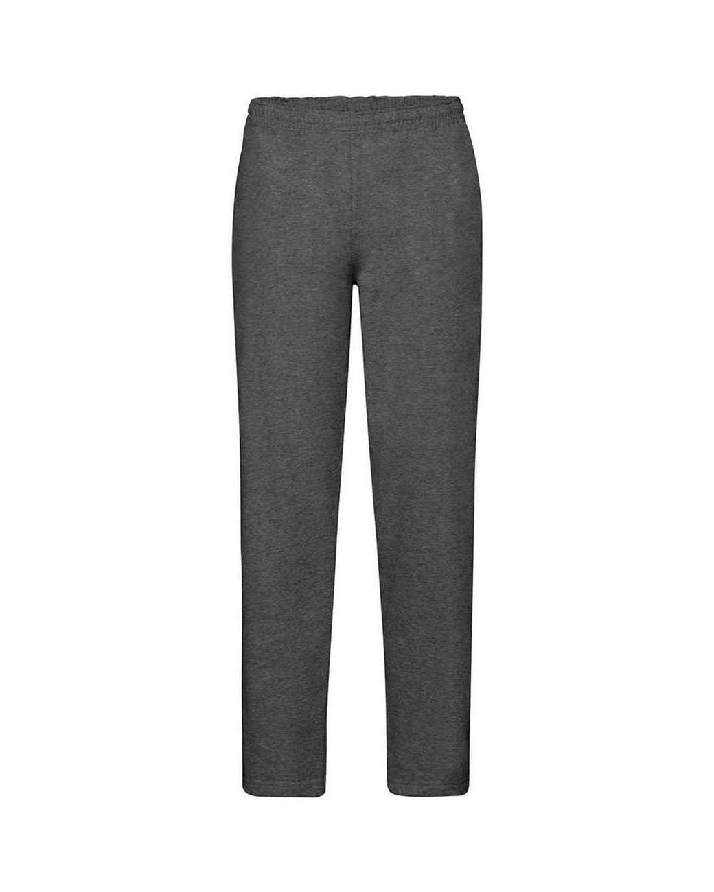 Fruit Of The Loom Gray Classic Heather Open Hem Jogging Bottoms for men