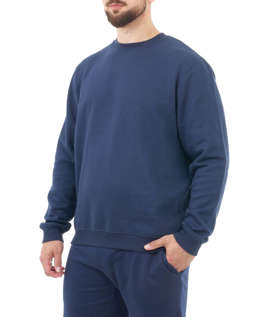 Smart Living Blue Polycotton Crewneck Sweatshirt for men