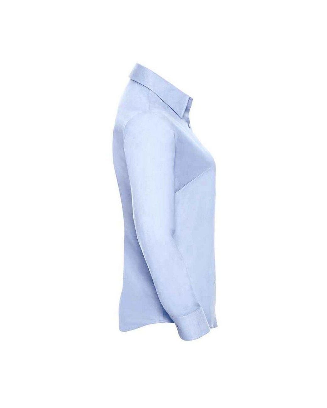 Russell Blue Oxford Easy-Care Long-Sleeved Shirt
