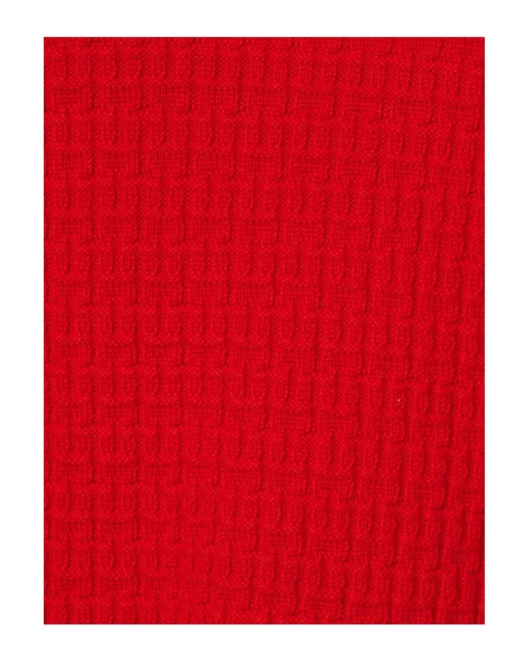 Adrianna Papell Red Short Sleeve Button Front Polo Fray Edge Sweater