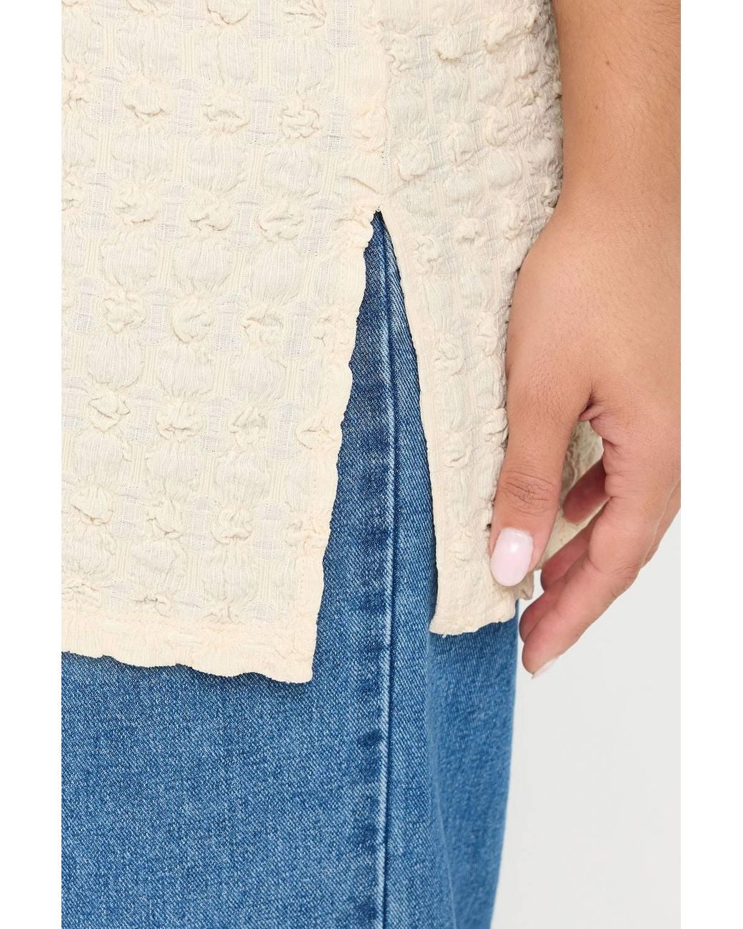 Yours White Bubble Textured T-Shirt