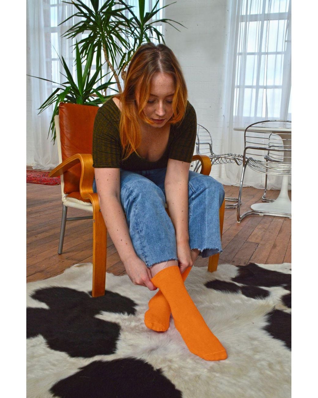 Sock Snob Brown 6 Pairs Plain Cotton Rich Dress Socks