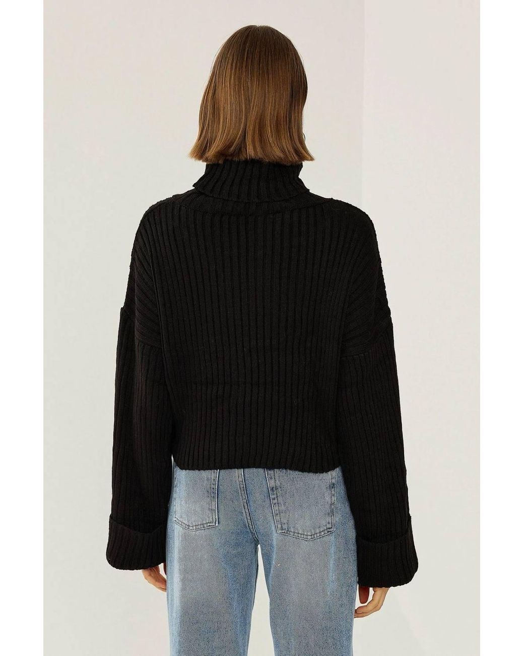 Hiccup Black Oversized Turtleneck Sweater