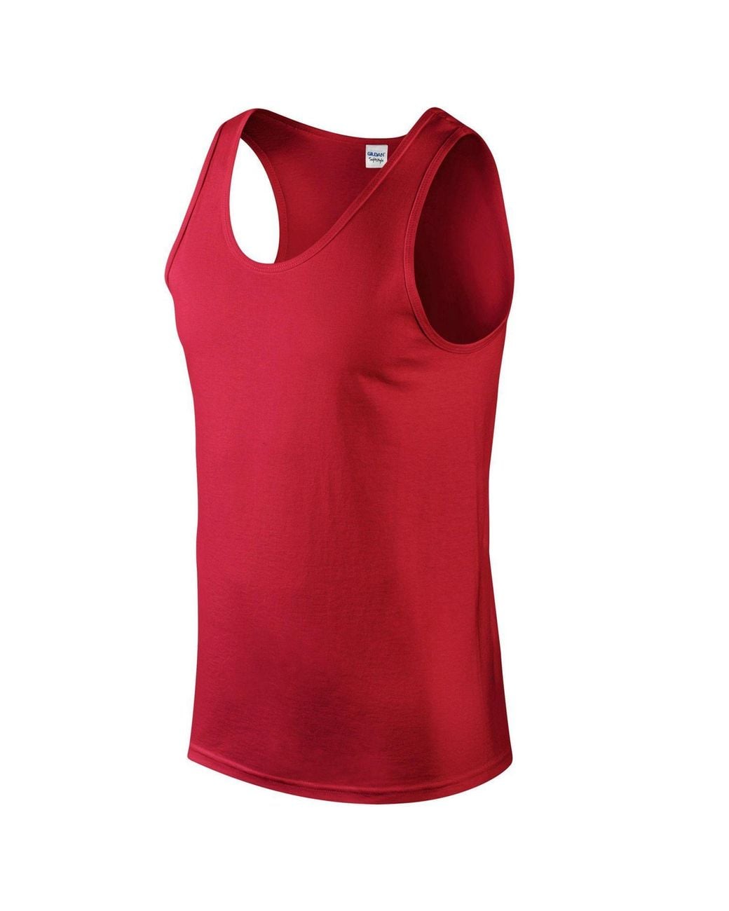 Gildan Red Softstyle Plain Tank Top for men
