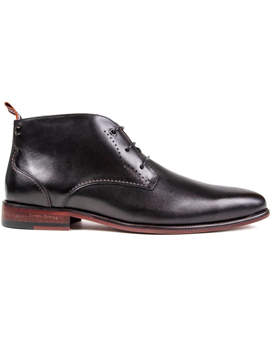 Simon Carter Black Collie Chukka Boots for men