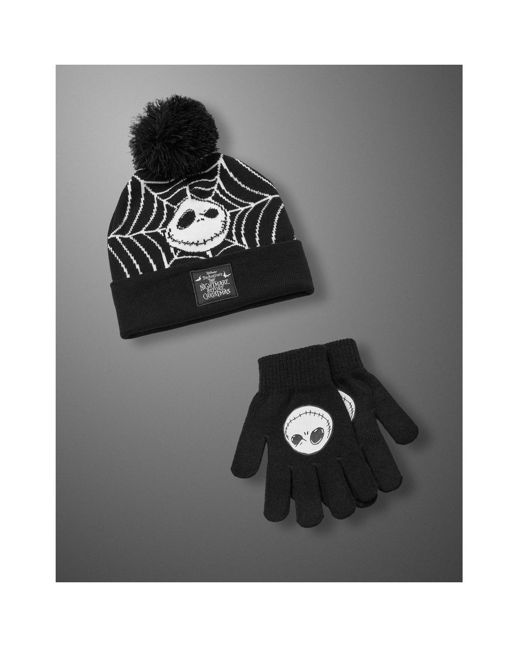 Disney Black Beanie & Gloves Set