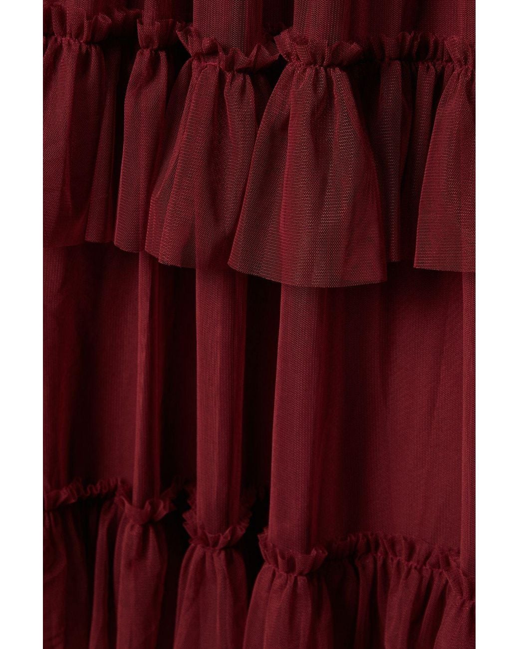 Oasis Multicolor Pleated Mesh One Shoulder Tiered Maxi Bridesmaid Maxi Dress