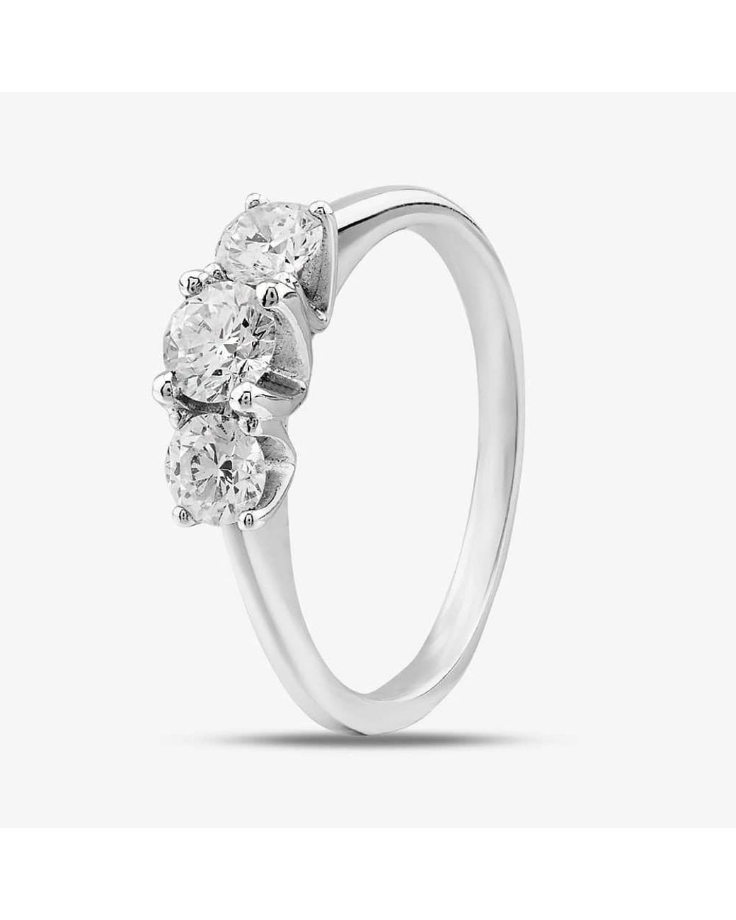 T.H.Baker White Platinum 0.54Ct Diamond Three Stone Ring 3166/54