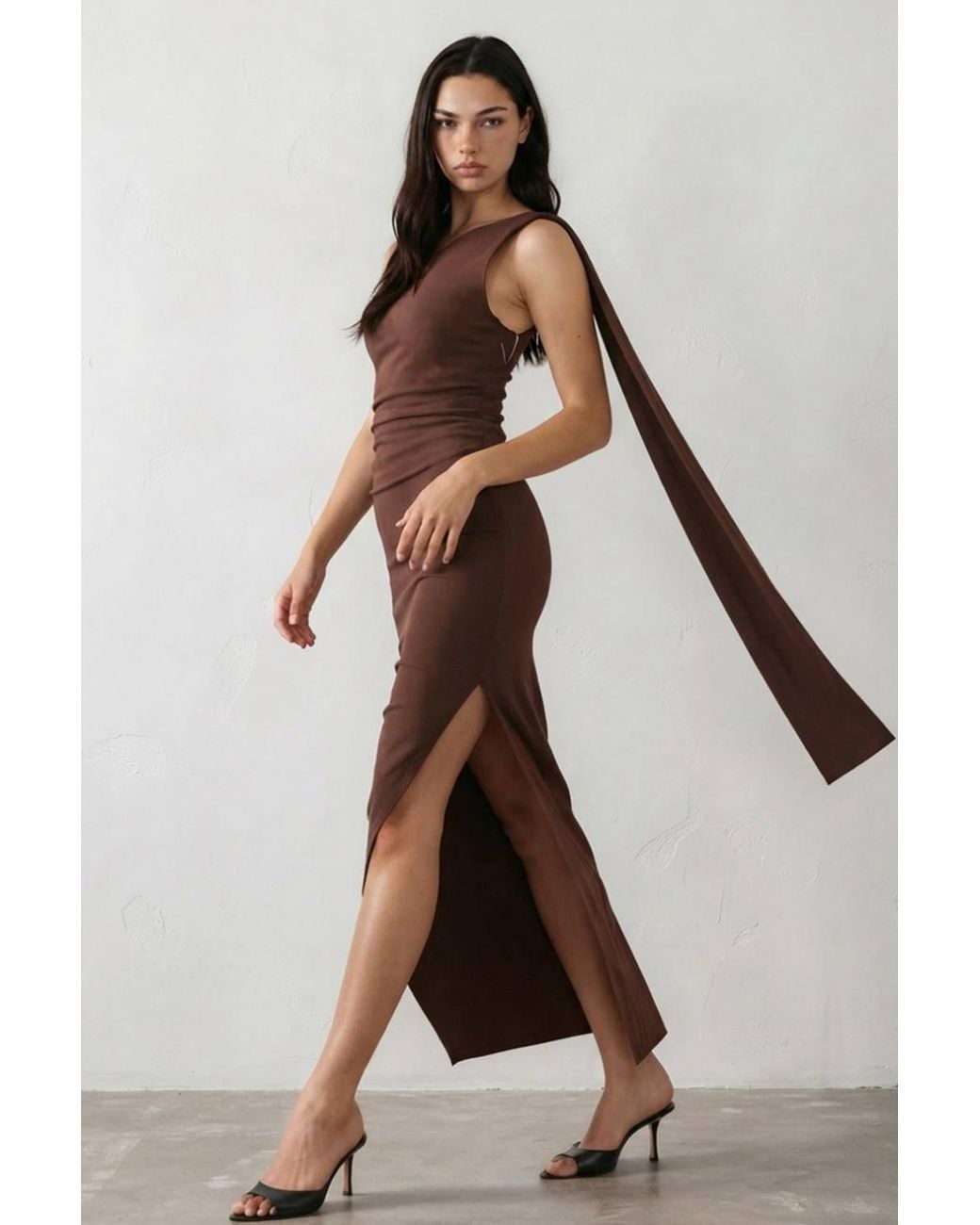 TFNC London Brown Maya Maxi Dress
