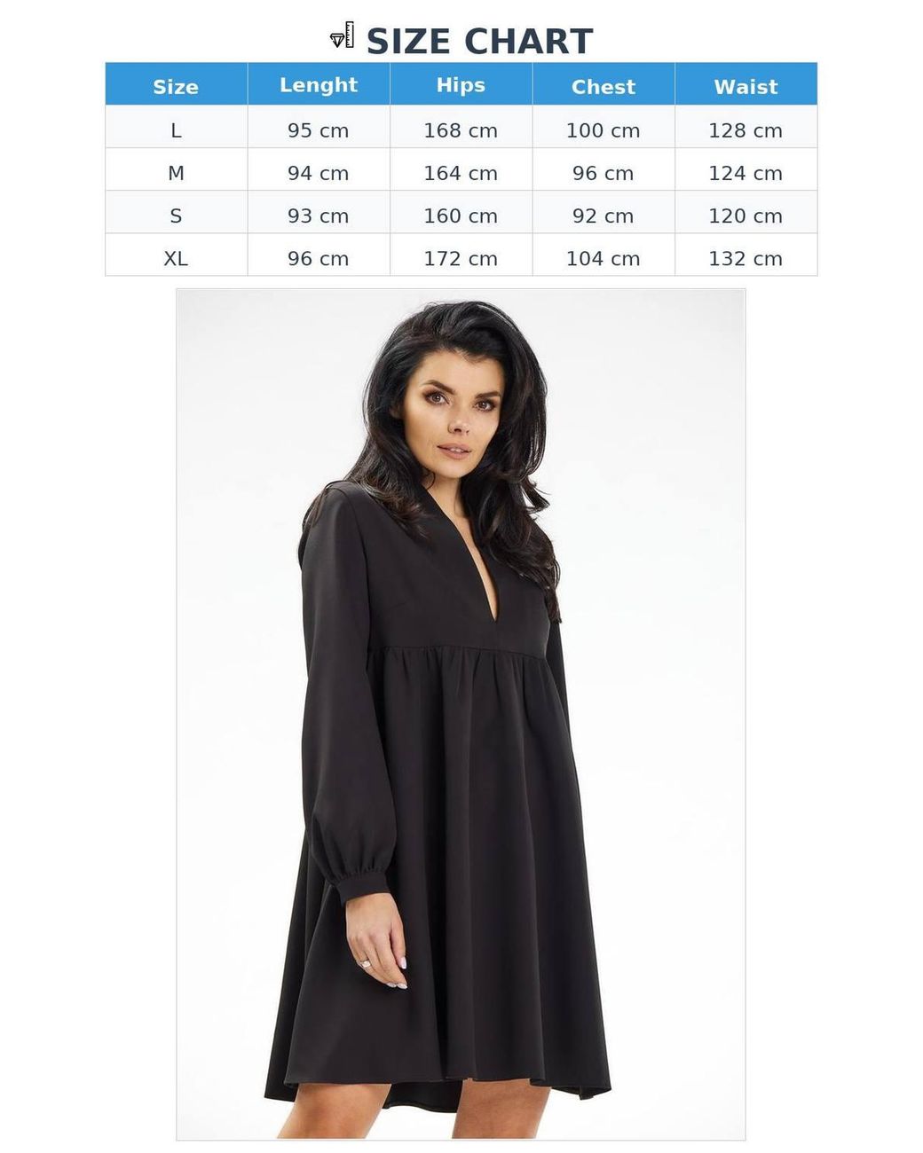 Love Lace Black Stand Collar Deep Neckline Flared Mini Dress