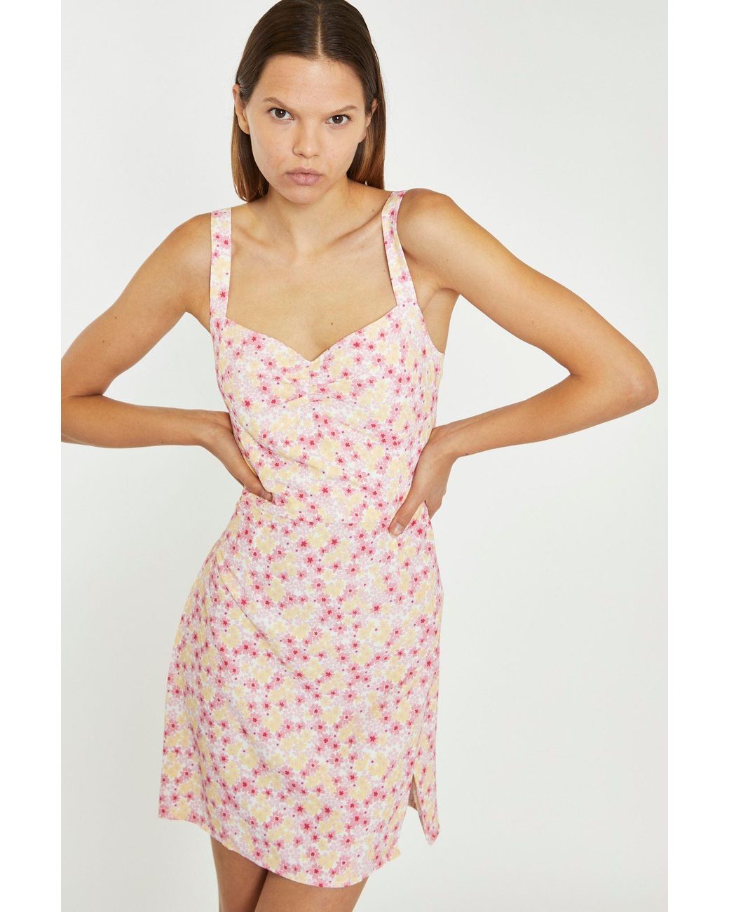 Shnoo Pink Gathered Bust Mini Dress