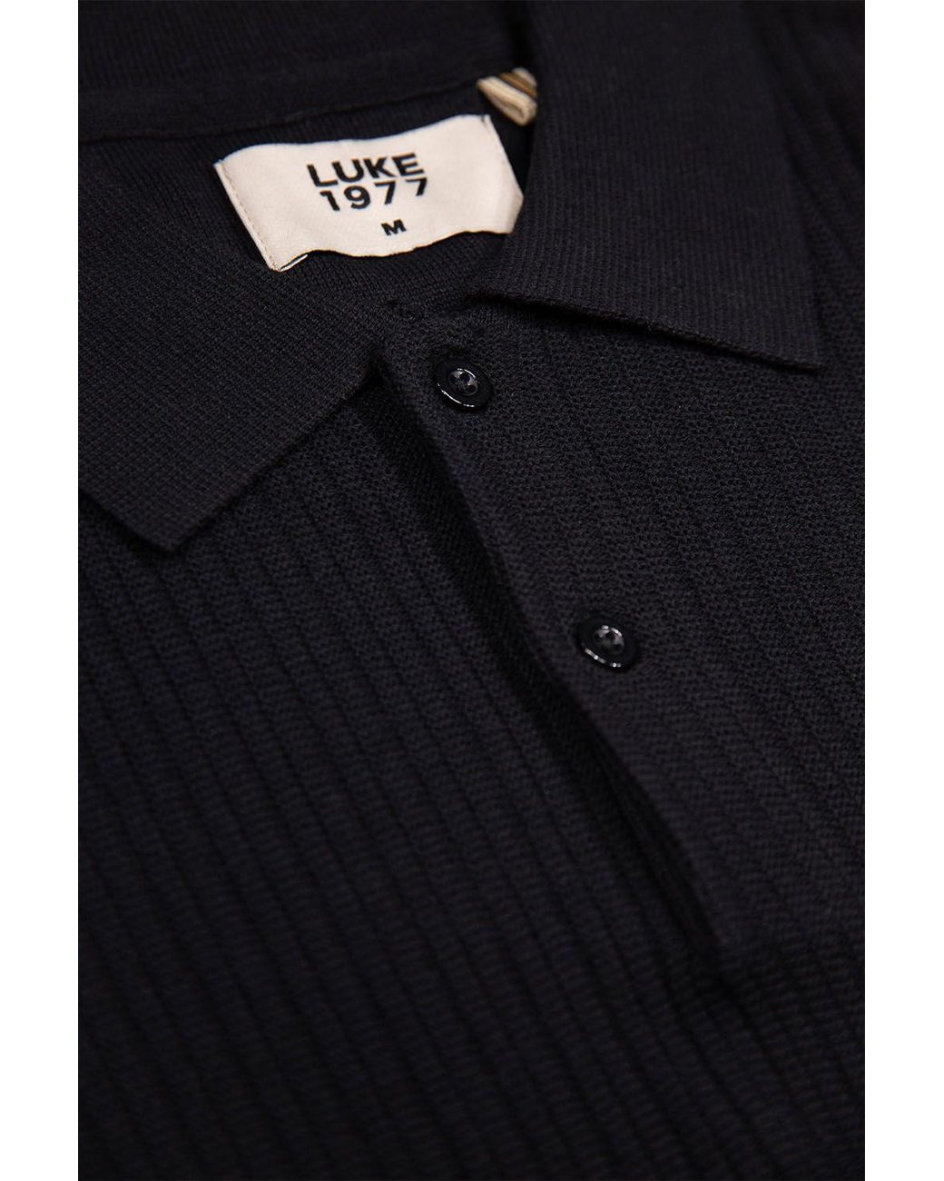 Luke 1977 Blue Dawlish Knitted Polo for men
