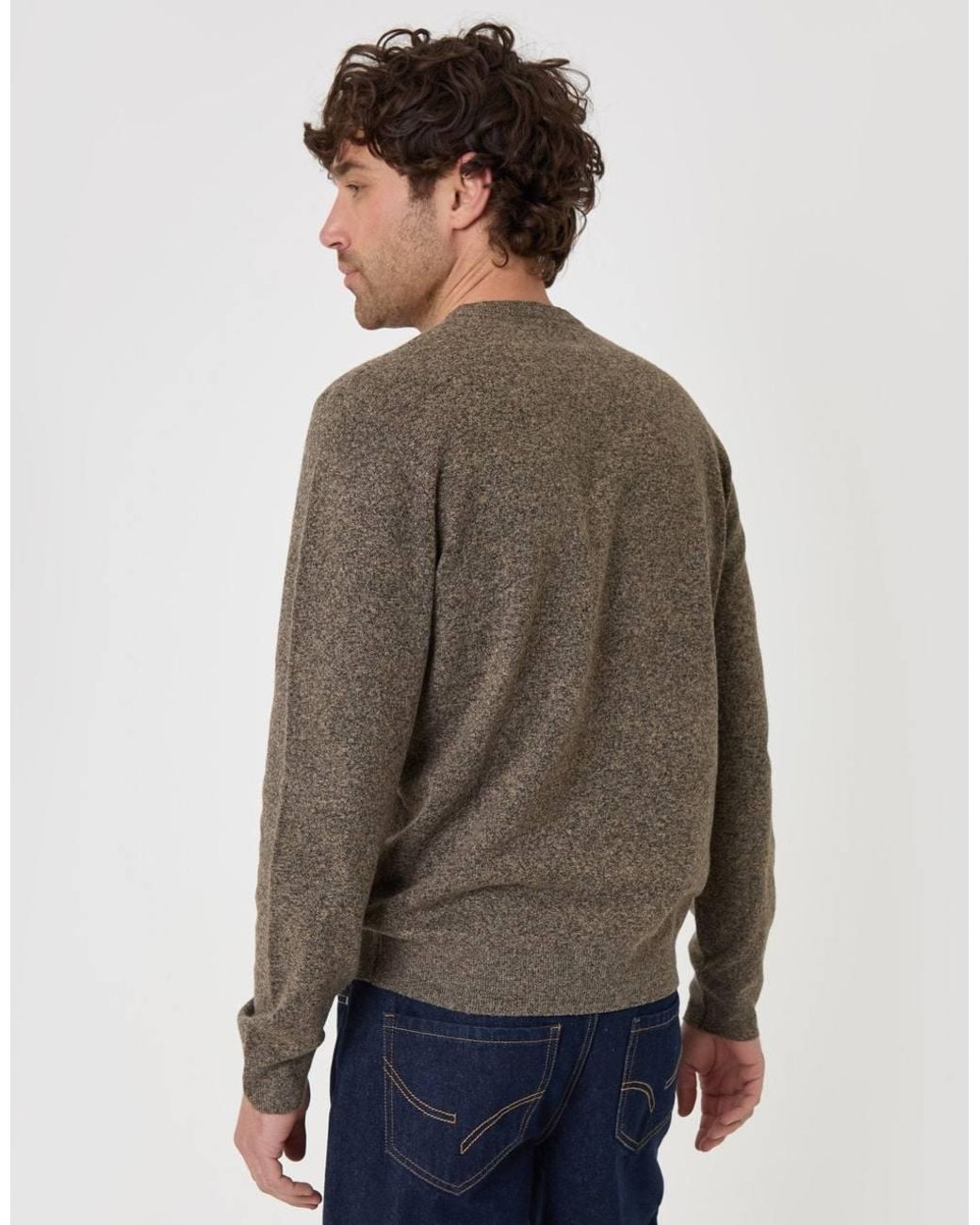 Threadbare Gray Jersey Stitch Crew Neck Jumper for men