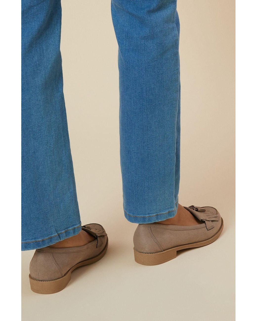 Dorothy Perkins Blue Wide Fit Leigh Fringe Loafers