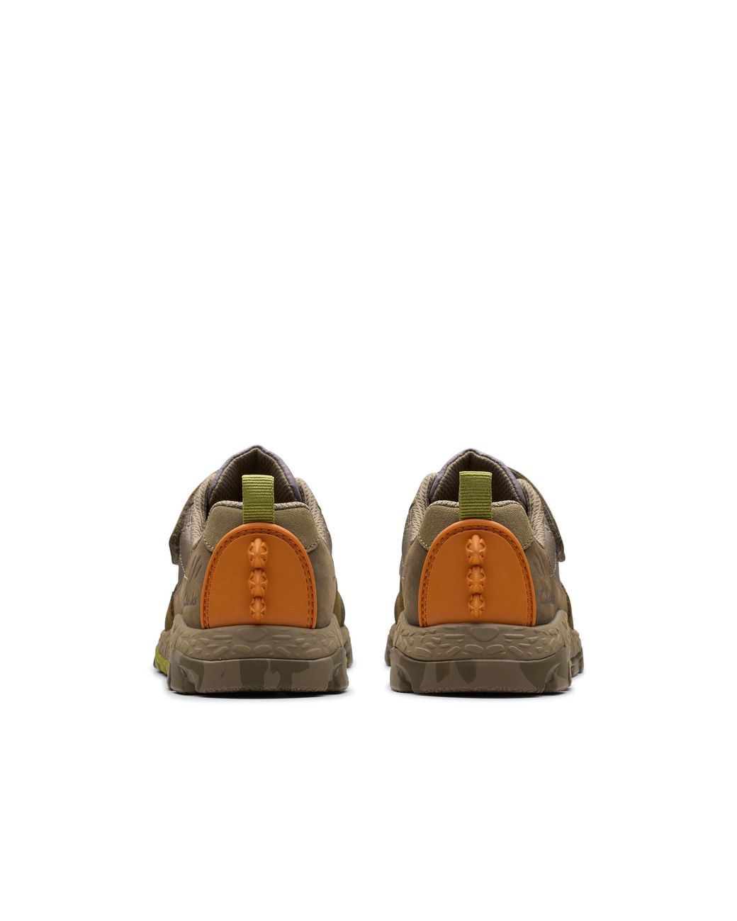 Clarks Brown Steggy 2 See Kid Khaki Trainers