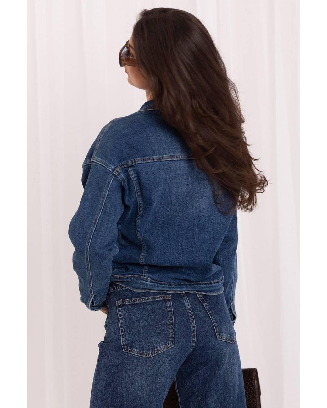 Love Lace Blue Autumn Cotton Collared Denim Jacket