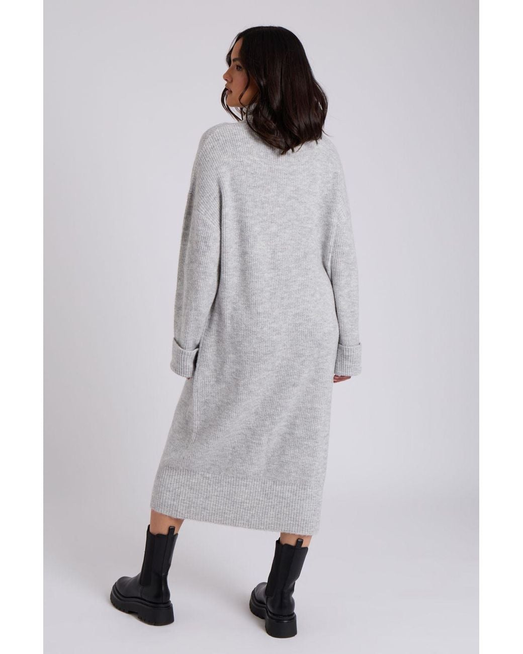 Urban Bliss Gray Roll Neck Midi Dress