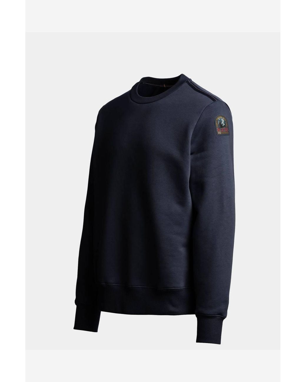 Parajumpers Blue Long Sleeve Crew Neck Logo Detail Sweatshirt for men