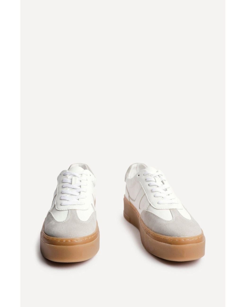 Linzi White Kaia & Faux Leather Trainers