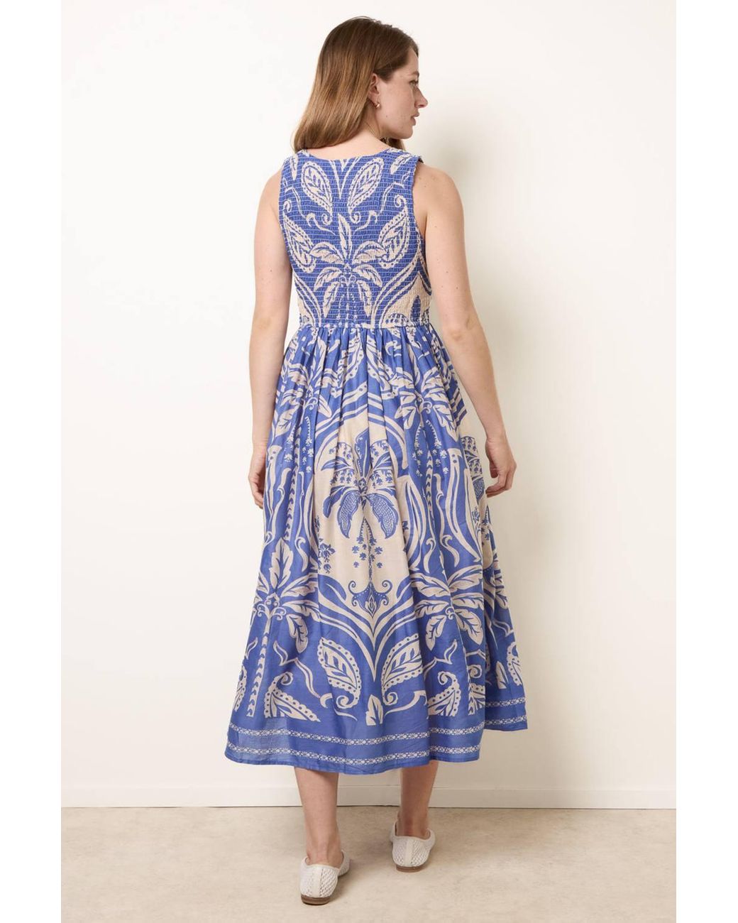 Blue Vanilla Blue Sleeveless Round Neck Maxi Dress
