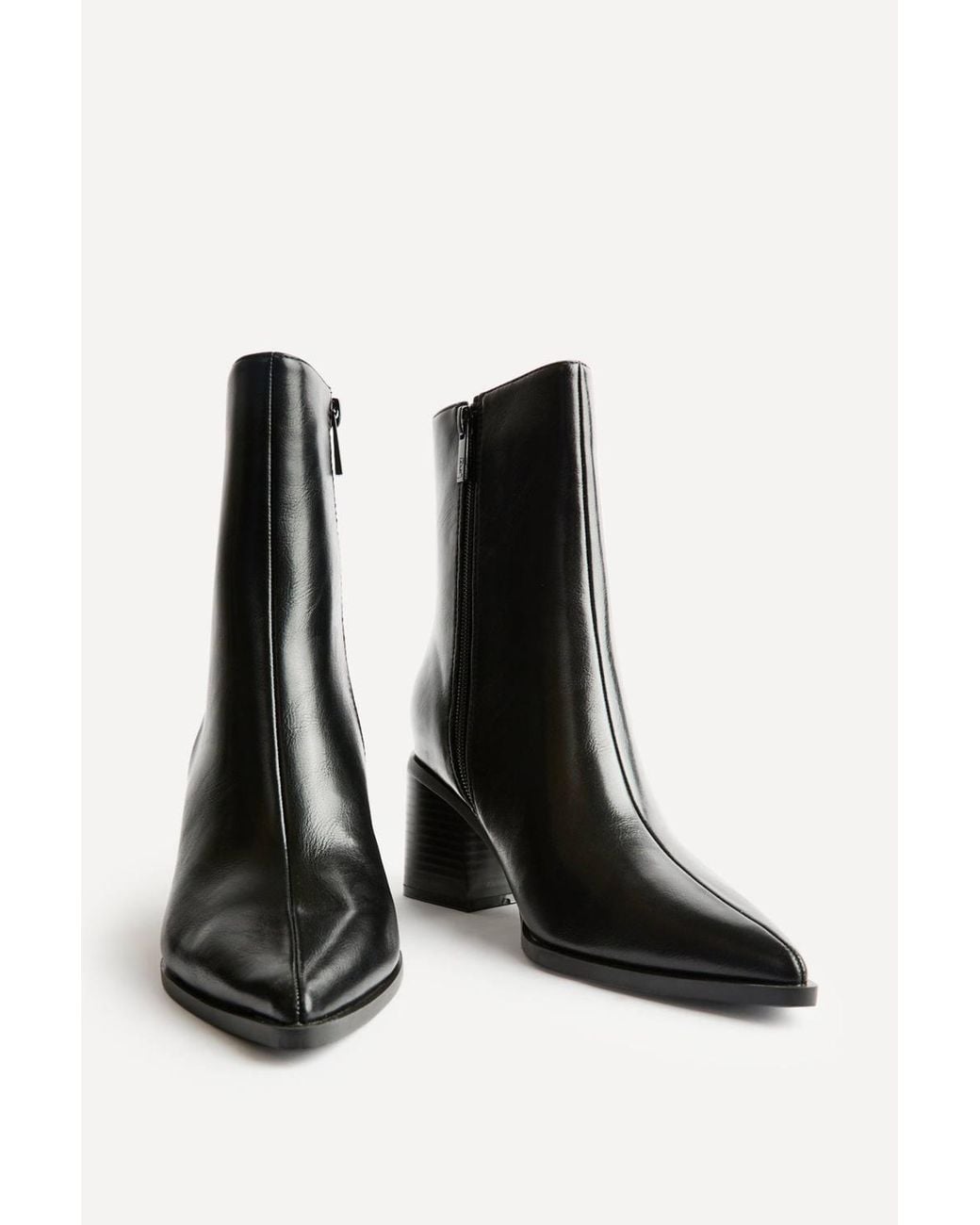 Linzi Black Signal Faux Leather Ankle Boots