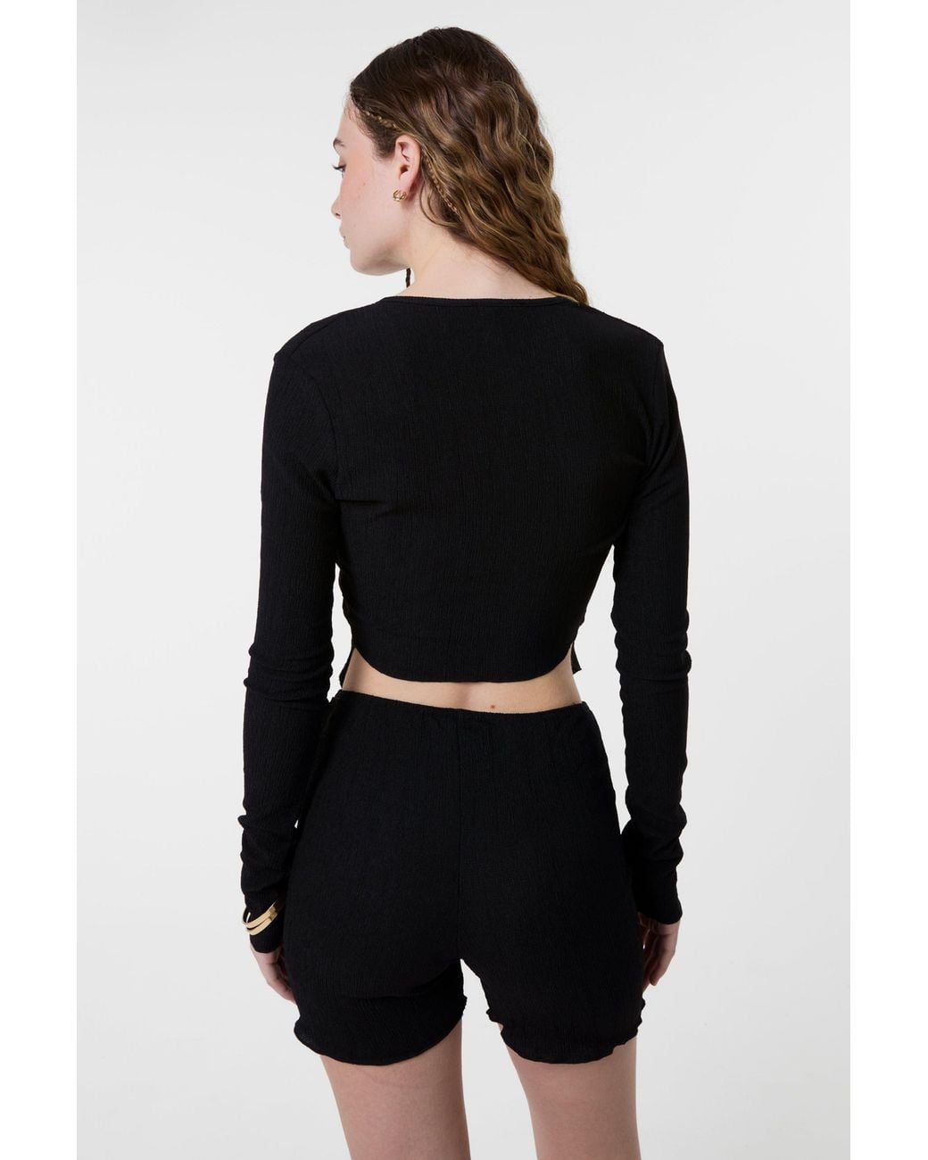 Pink Vanilla Black Textured Ring Top