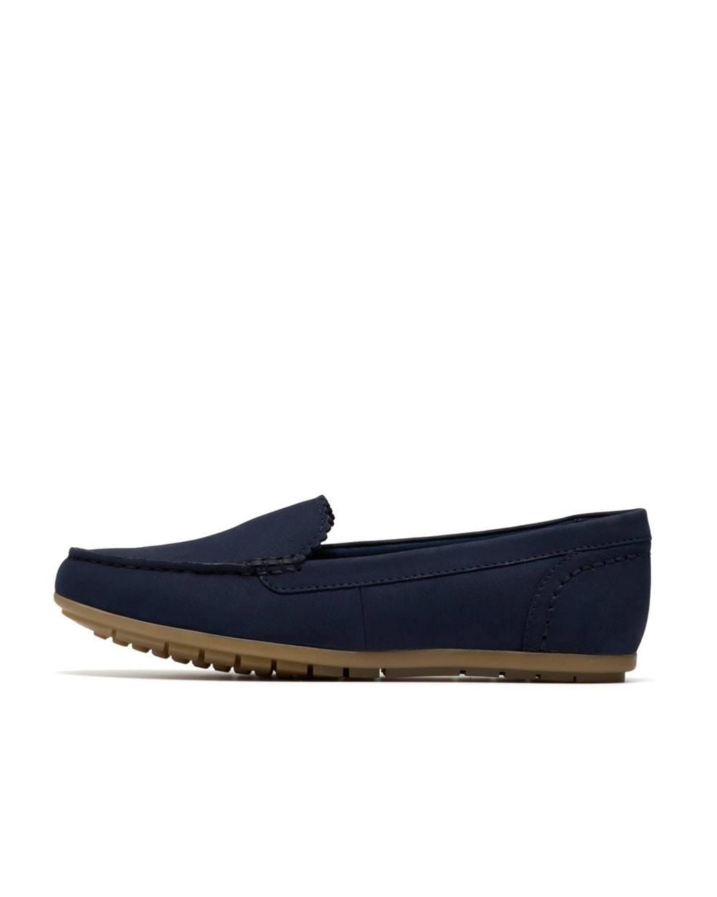 Clarks Blue Elliotte Step Nubuck Loafers, Slip Ons, Moccasins