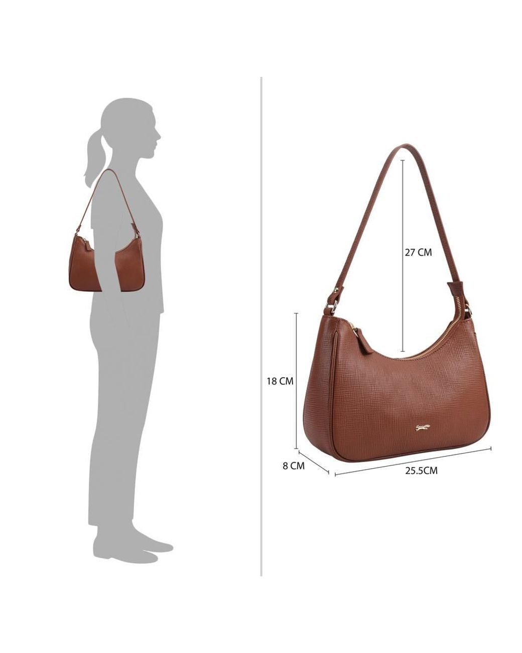 Paul Costelloe Brown Delphine Leather Shoulder Bag