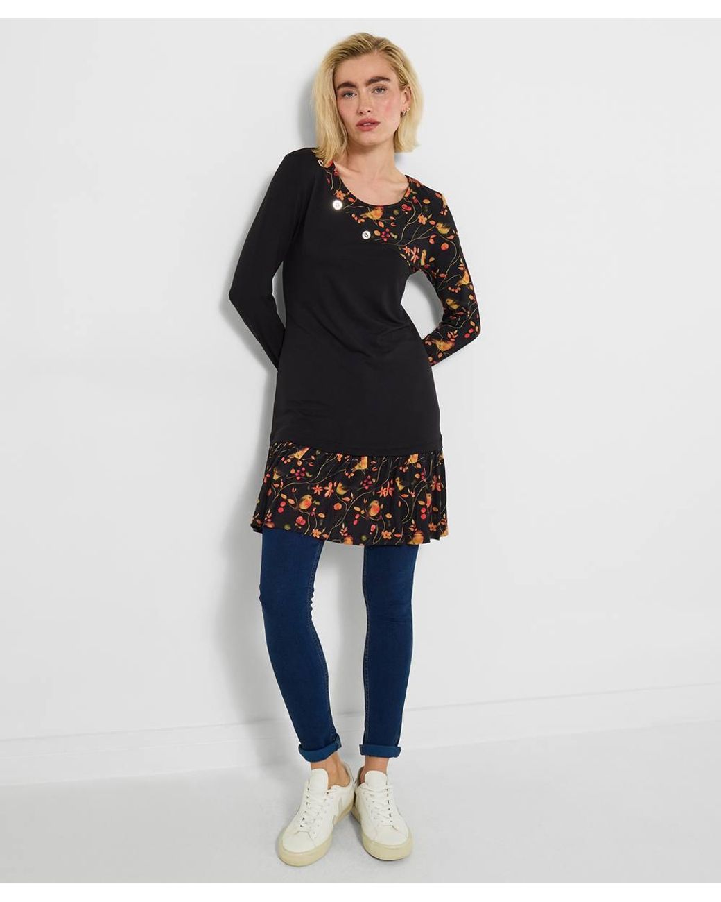 Joe Browns Blue Robin Print Jersey Tunic Top