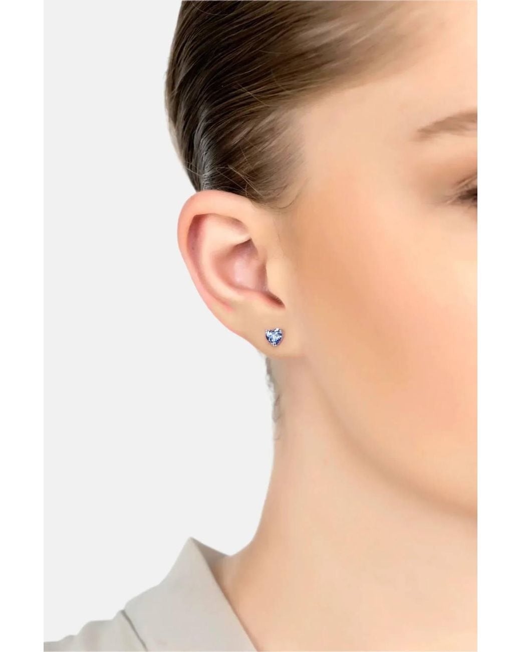 Latelita London Blue Asscher Cut Heart Stud Earrings Tanzanite