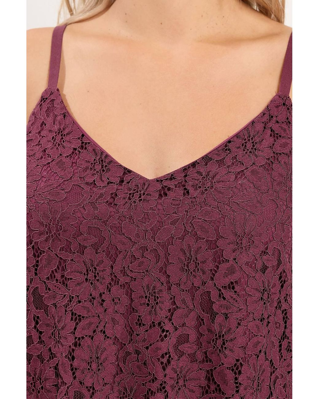 Yours Purple Lace Cami Vest Top