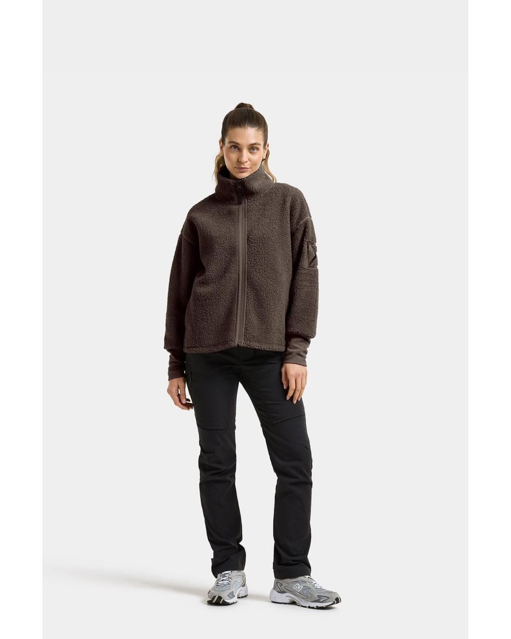 Didriksons Brown Melissa Teddy Fleece Full-Zip