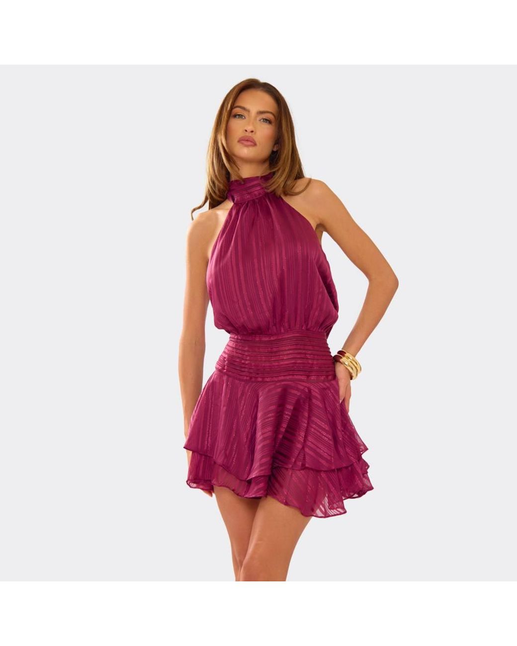 EGO Red Sleeveless Open Back Mini Dress