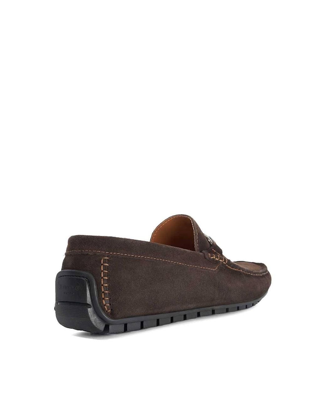 Dune Brown Wide Fit 'Brackon' Suede Slip-On Shoes for men