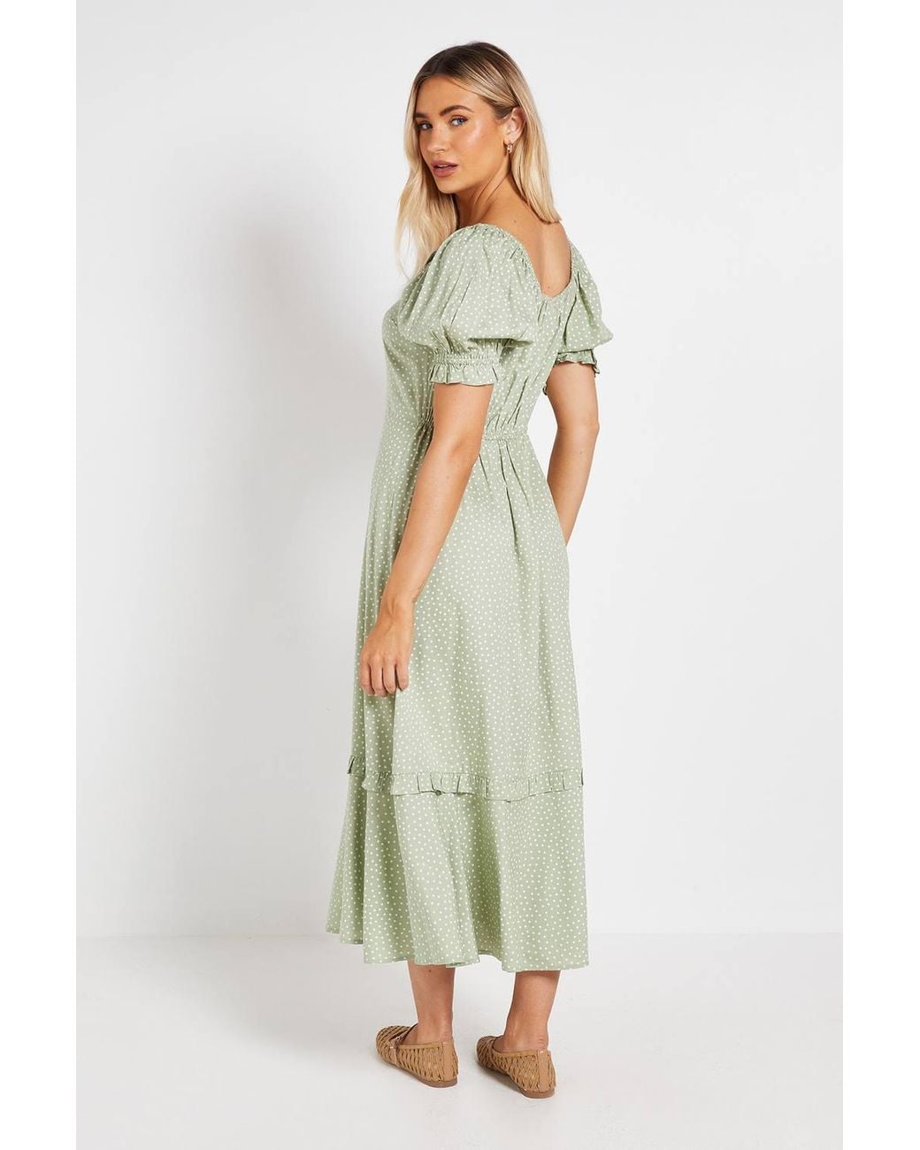 Dorothy Perkins White Lace Trim Collar Detail Midi Dress
