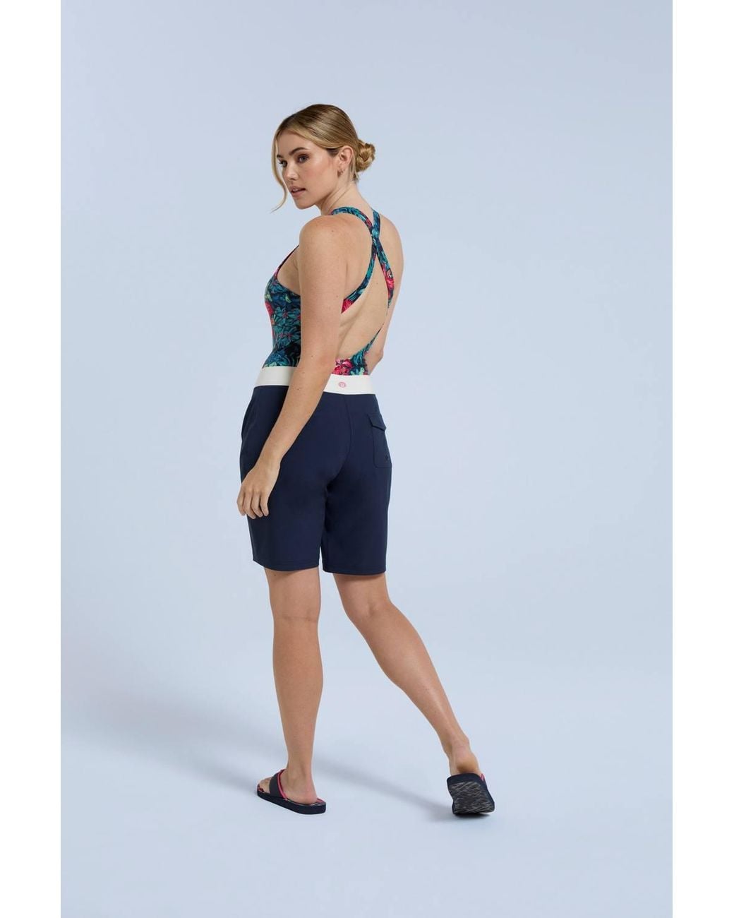 Animal Blue 'Nora' Quick Dry Adjustable Tie Waist Repreve Our Ocean Board Shorts