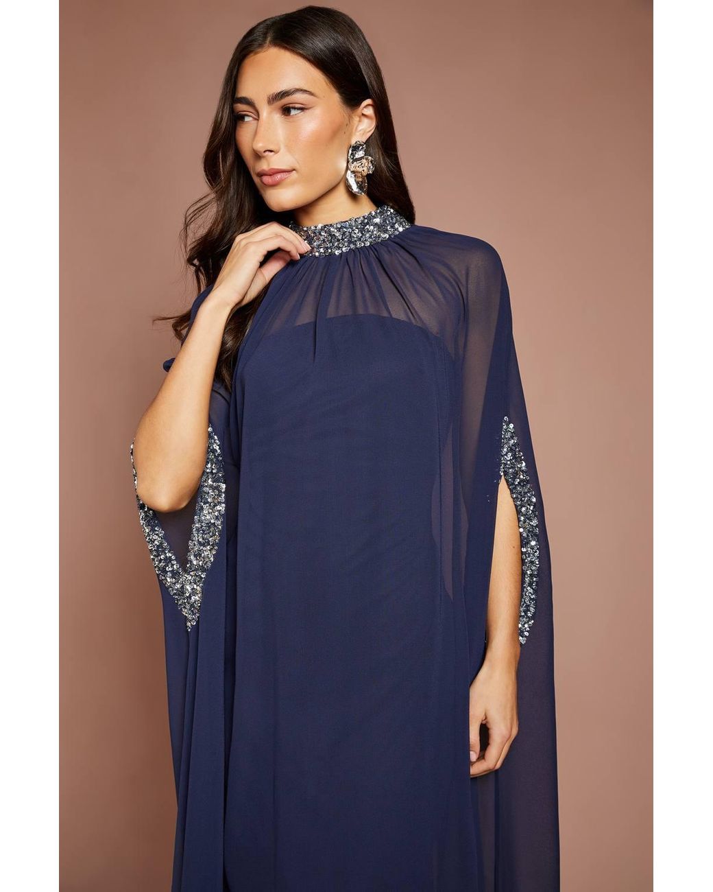 Coast Blue Muse Chiffon Cape Dress