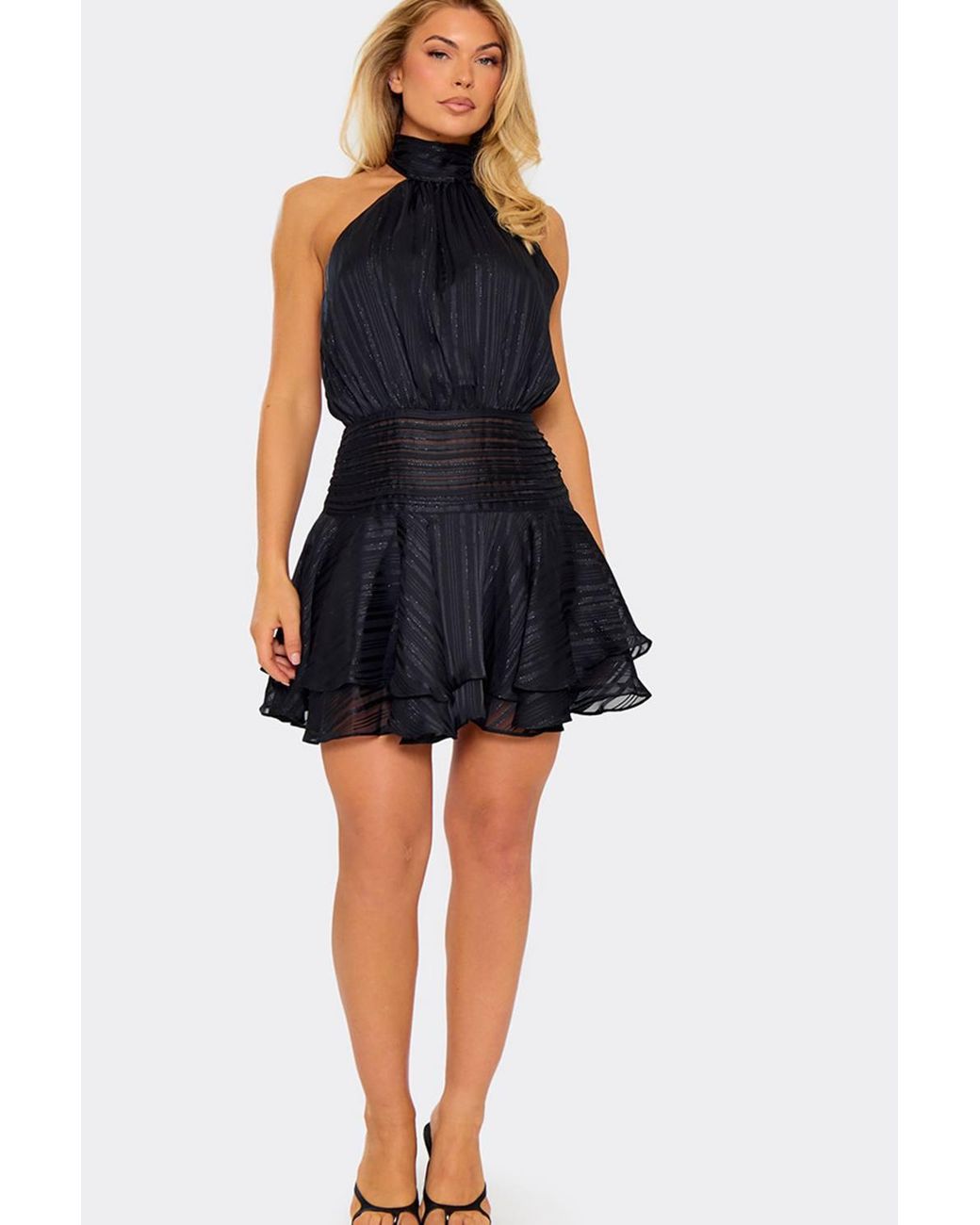EGO Blue Sleeveless Open Back Mini Dress