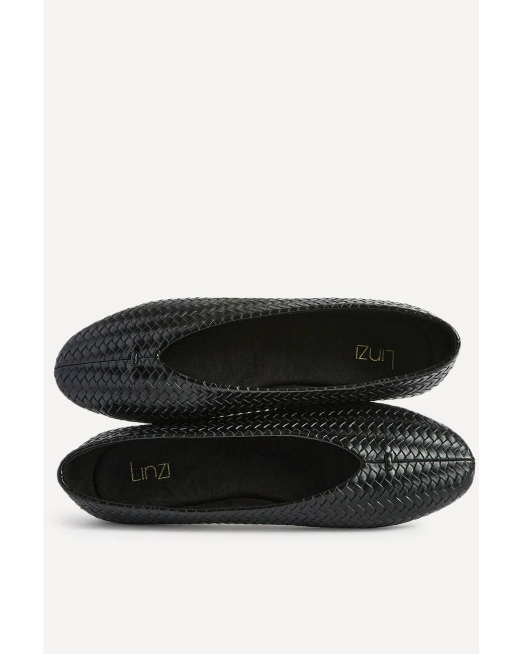 Linzi Black Etta Woven Effect Ballet Flats