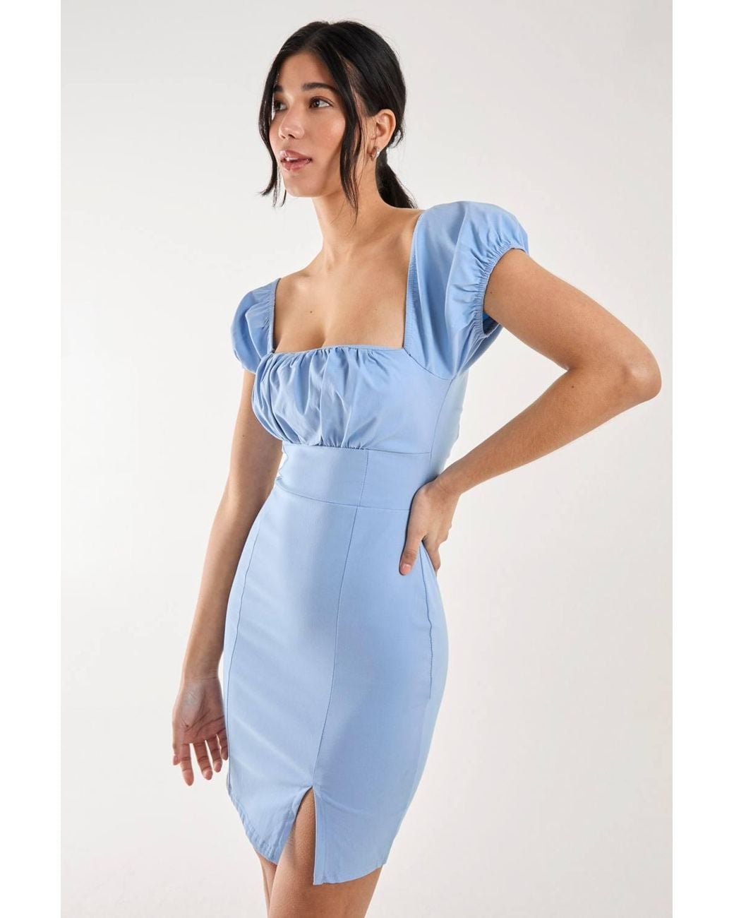 Pink Vanilla Blue Tie Back Mini Dress