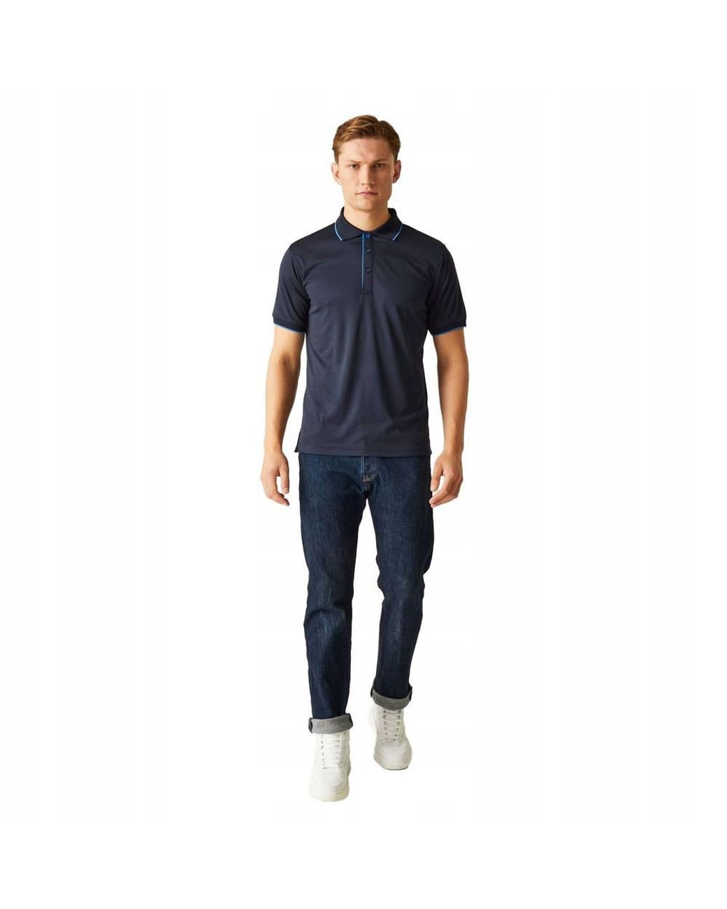 Regatta Blue Navigate Short-Sleeved Polo Shirt for men